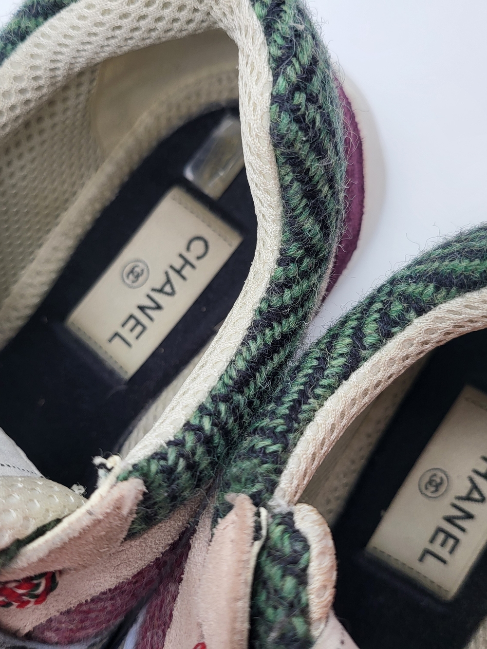 Chanel Multicolored Tweed and Suede CC Low-Top Sneakers, Authentic... - Picture 14 of 14